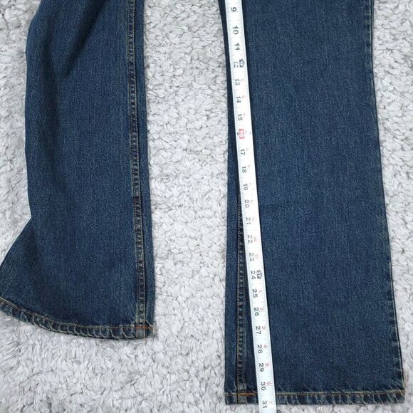 Vintage Jordache Y2K Style Flare Leg 5 Pocket Low Rise Jeans Size 7 8 Dark Wash - Picture 9 of 9